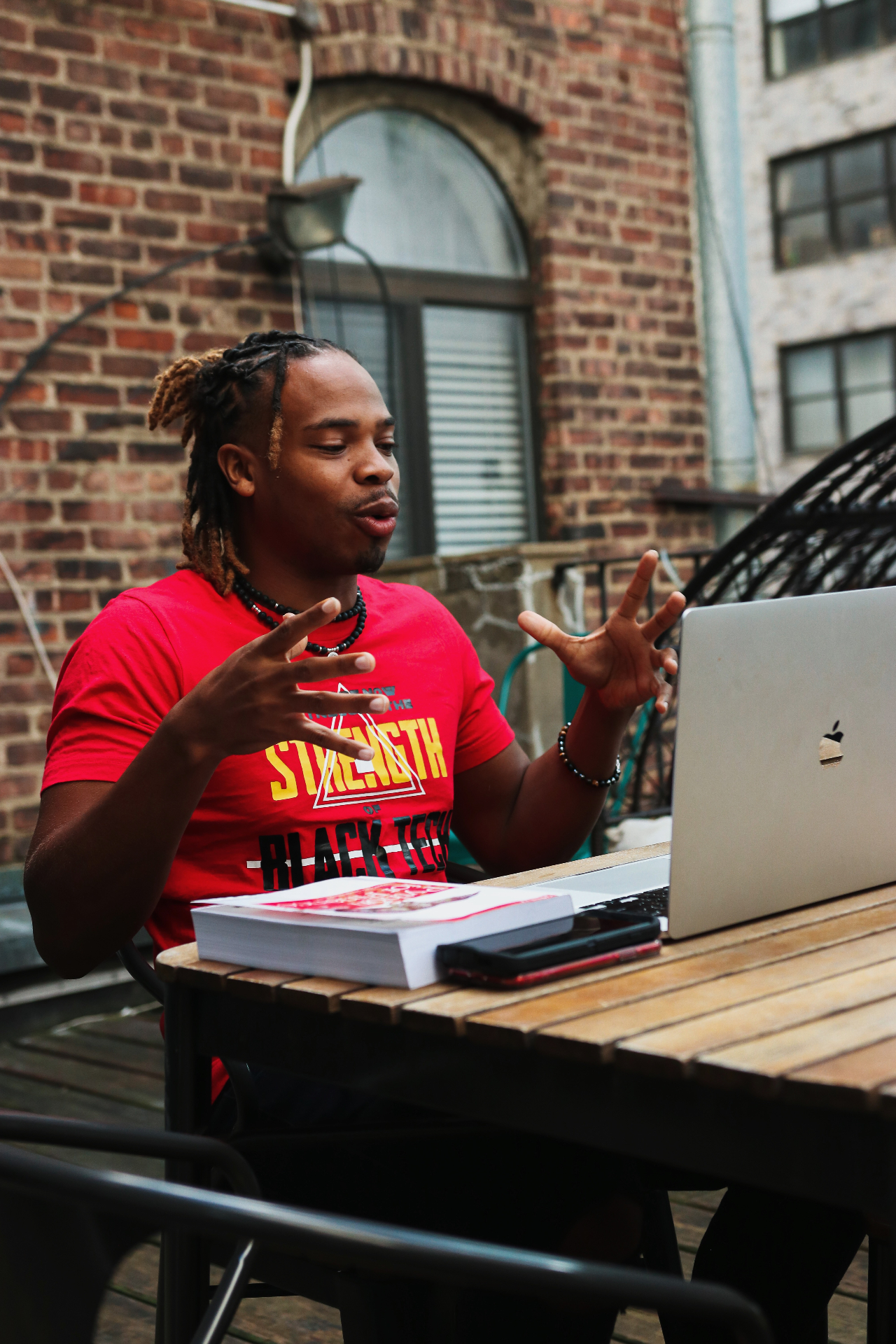 Teaching from a rooftop. The classroom is anywhere.